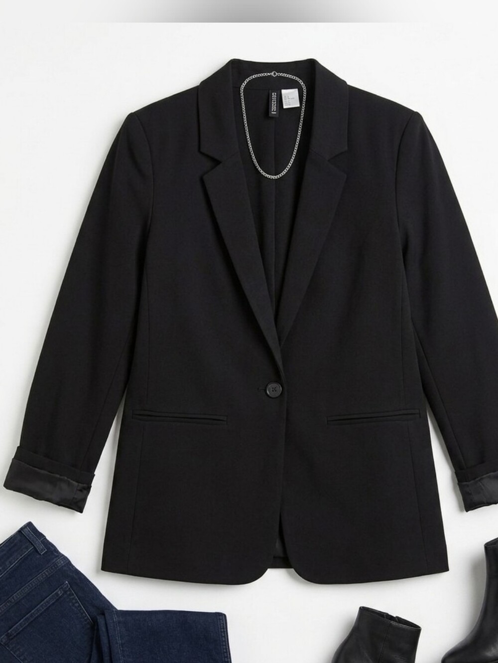 . H&M Divided Black Single Button Blazer Jacket Blazer XS 2